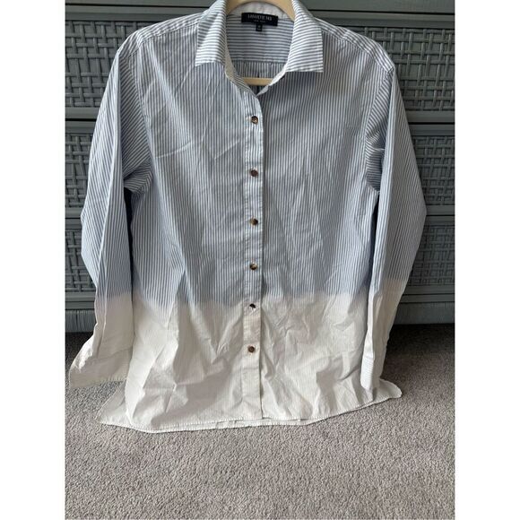 LAFAYETTE 148 NY Everson Solo Melange Stripe Long-Sleeve Blouse, $448 XS - Picture 2 of 9